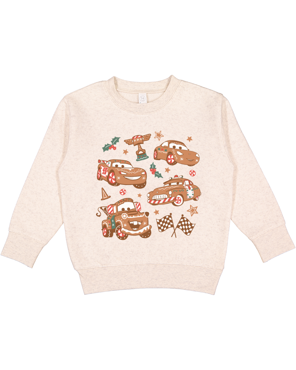 Gingerbread Cars Toddler Crewneck