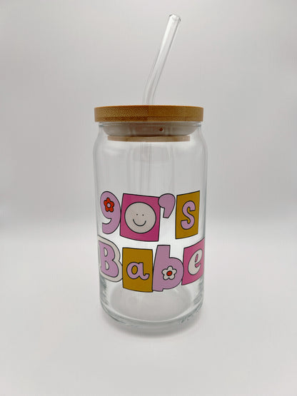 90's Babe 16oz Glass Can