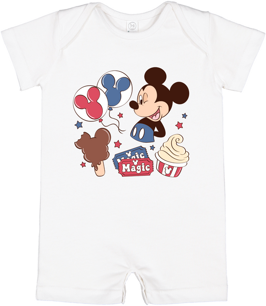 RWB Boy Mouse Park Snacks & Fun T-Shirt Romper