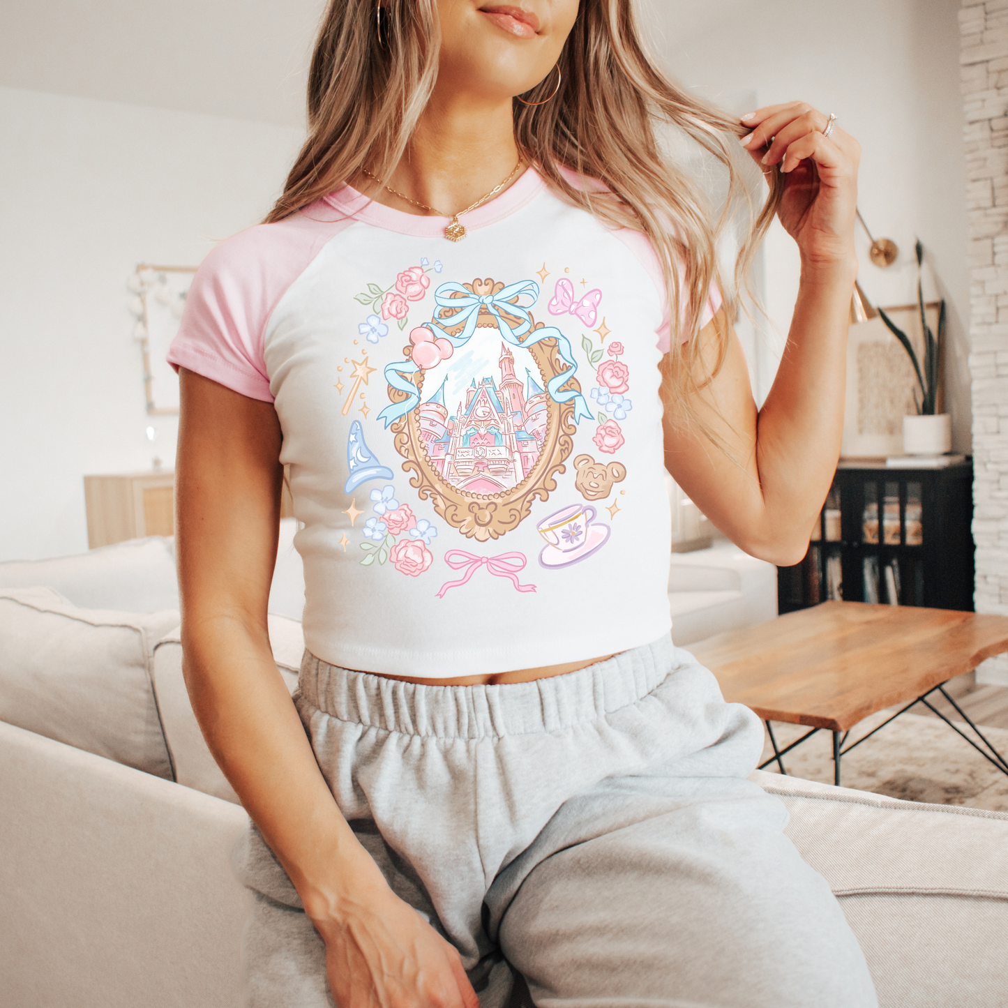 Floral Castle Adult Baby Tee