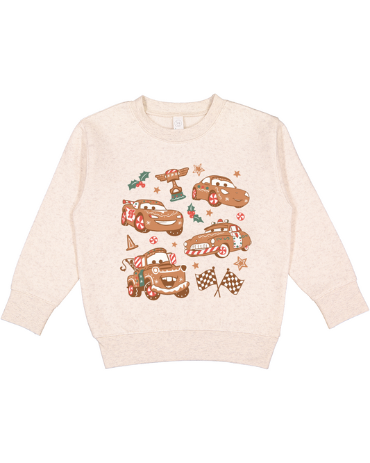 Gingerbread Cars Toddler Crewneck