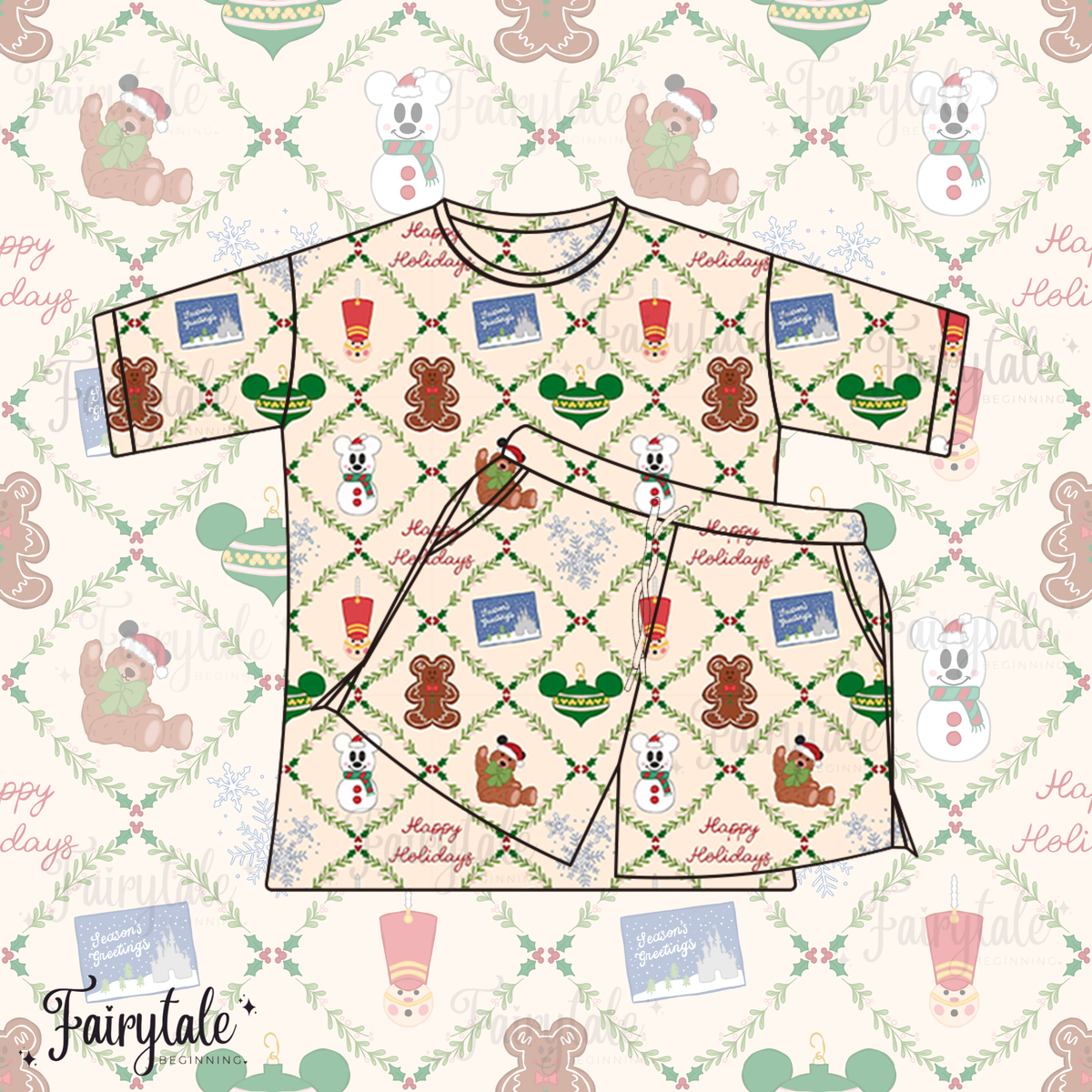Holiday Magic Waffle Lounge Set Shorts Version PREORDER ESTIMATED TO SHIP MID - END OF OCTOBER