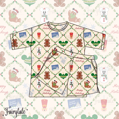 Holiday Magic Waffle Lounge Set Shorts Version PREORDER ESTIMATED TO SHIP MID - END OF OCTOBER